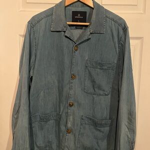 Springfield 100% Cotton Men’s Light Blue Denim Jacket Large